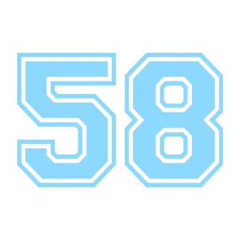 Polep vozidla Startovní číslo 58 typ 4 (03 - světle modrá) SAMOLEPKA NA AUTO, NÁLEPKA, FÓLIE, POLEP, TUNING, VLASTNÍ TEXT, TISK, AUTOSAMOLEPKY.cz, POLEPY, OBRÁZEK, LOGO, 3D STICKERS