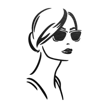 Samolepící dekorace SAMOLEPKA Žena tvář 003 pravá s brýlemi (63 - škrábaný kov černý) NA AUTO, NÁLEPKA, FÓLIE, POLEP, TUNING, VLASTNÍ TEXT, TISK, AUTOSAMOLEPKY.cz, POLEPY, OBRÁZEK, LOGO, SAMOLEPKY