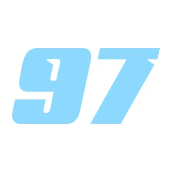 Polep vozidla Startovní číslo 97 typ 6 (03 - světle modrá) SAMOLEPKA NA AUTO, NÁLEPKA, FÓLIE, POLEP, TUNING, VLASTNÍ TEXT, TISK, AUTOSAMOLEPKY.cz, POLEPY, OBRÁZEK, LOGO, 3D STICKERS