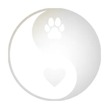 samolepka Yin Yang 002 levá srdíčko a tlapka (82 - odrazková reflexní bílá) SAMOLEPKA NA AUTO, NÁLEPKA, FÓLIE, POLEP, TUNING, VLASTNÍ TEXT, TISK, AUTOSAMOLEPKY.cz, POLEPY, OBRÁZEK, LOGO, 3D STICKERS