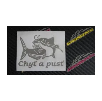 Polep vozidla SAMOLEPKA Sumec 002 chyť a pusť levá (10 - červená) NA AUTO, NÁLEPKA, FÓLIE, POLEP, TUNING, VLASTNÍ TEXT, TISK, AUTOSAMOLEPKY.cz, POLEPY, OBRÁZEK, LOGO, SAMOLEPKY