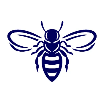 Samolepící dekorace SAMOLEPKA Včela 002 (23 - tmavě modrá) NA AUTO, NÁLEPKA, FÓLIE, POLEP, TUNING, VLASTNÍ TEXT, TISK, AUTOSAMOLEPKY.cz, POLEPY, OBRÁZEK, LOGO, SAMOLEPKY