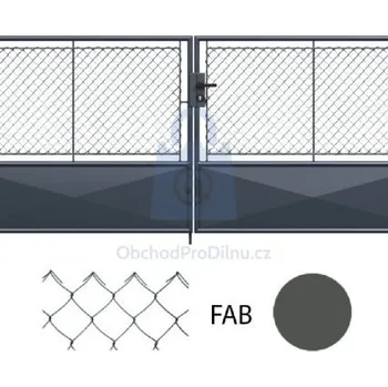 brána Brána dvoukřídlá s plechem, antracit, 4HR výplet, FAB 5000 x 2000 mm, balení 1 ks