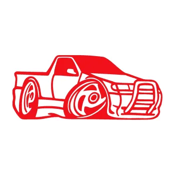 Polep vozidla SAMOLEPKA Škoda Felicia korba karikatura pravá (10 - červená) NA AUTO, NÁLEPKA, FÓLIE, POLEP, TUNING, VLASTNÍ TEXT, TISK, AUTOSAMOLEPKY.cz, POLEPY, OBRÁZEK, LOGO, SAMOLEPKY