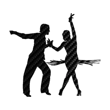 Samolepicí dekorace na vozidlo Tanec 009 levá latinskoamerický tanec pár (50 - 3D karbon černý) SAMOLEPKA NA AUTO, NÁLEPKA, FÓLIE, POLEP, TUNING, VLASTNÍ TEXT, TISK, AUTOSAMOLEPKY.cz, POLEPY, OBRÁZEK, LOGO, 3D STICKERS