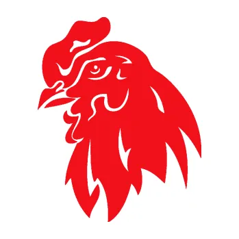 Samolepící dekorace SAMOLEPKA Slepička 001 levá hlava (10 - červená) NA AUTO, NÁLEPKA, FÓLIE, POLEP, TUNING, VLASTNÍ TEXT, TISK, AUTOSAMOLEPKY.cz, POLEPY, OBRÁZEK, LOGO, SAMOLEPKY