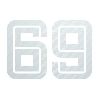Polep vozidla SAMOLEPKA Startovní číslo 69 typ 7 (51 - 3D karbon bílý) NA AUTO, NÁLEPKA, FÓLIE, POLEP, TUNING, VLASTNÍ TEXT, TISK, AUTOSAMOLEPKY.cz, POLEPY, OBRÁZEK, LOGO, SAMOLEPKY