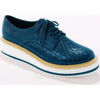 Polobotky derby na klínové podrážce námořnická modrá 37