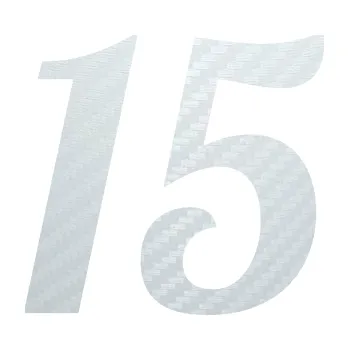 Polep vozidla Startovní číslo 15 typ 3 (51 - 3D karbon bílý) SAMOLEPKA NA AUTO, NÁLEPKA, FÓLIE, POLEP, TUNING, VLASTNÍ TEXT, TISK, AUTOSAMOLEPKY.cz, POLEPY, OBRÁZEK, LOGO, 3D STICKERS
