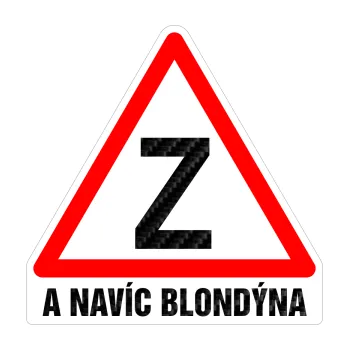 samolepka Začátečník a navíc blondýna (50 - 3D karbon černý) SAMOLEPKA NA AUTO, NÁLEPKA, FÓLIE, POLEP, TUNING, VLASTNÍ TEXT, TISK, AUTOSAMOLEPKY.cz, POLEPY, OBRÁZEK, LOGO, 3D STICKERS