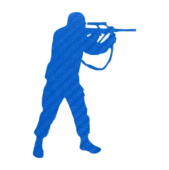 Samolepící dekorace SAMOLEPKA Voják 001 pravá (57 - 3D karbon modrý) NA AUTO, NÁLEPKA, FÓLIE, POLEP, TUNING, VLASTNÍ TEXT, TISK, AUTOSAMOLEPKY.cz, POLEPY, OBRÁZEK, LOGO, SAMOLEPKY