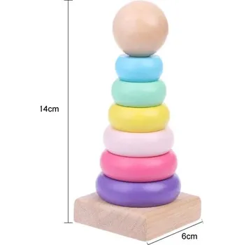 Dřevěná hračka Puzzle pro děti | dřevěná skládačka - barva je posílána náhodně - S Makaron