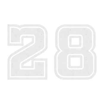 Polep vozidla Startovní číslo 28 typ 5 (84 - Ultra Metalic bílá) SAMOLEPKA NA AUTO, NÁLEPKA, FÓLIE, POLEP, TUNING, VLASTNÍ TEXT, TISK, AUTOSAMOLEPKY.cz, POLEPY, OBRÁZEK, LOGO, 3D STICKERS