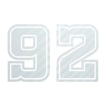 Polep vozidla SAMOLEPKA Startovní číslo 92 typ 5 (51 - 3D karbon bílý) NA AUTO, NÁLEPKA, FÓLIE, POLEP, TUNING, VLASTNÍ TEXT, TISK, AUTOSAMOLEPKY.cz, POLEPY, OBRÁZEK, LOGO, SAMOLEPKY