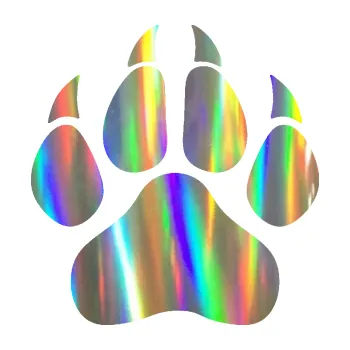 samolepka Tlapka 009 (93 - Holografická) SAMOLEPKA NA AUTO, NÁLEPKA, FÓLIE, POLEP, TUNING, VLASTNÍ TEXT, TISK, AUTOSAMOLEPKY.cz, POLEPY, OBRÁZEK, LOGO, 3D STICKERS