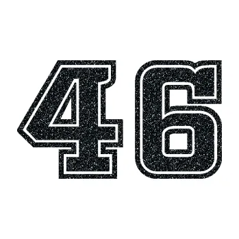 Polep vozidla Startovní číslo 46 typ 5 (85 - Ultra Metalic černá) SAMOLEPKA NA AUTO, NÁLEPKA, FÓLIE, POLEP, TUNING, VLASTNÍ TEXT, TISK, AUTOSAMOLEPKY.cz, POLEPY, OBRÁZEK, LOGO, 3D STICKERS