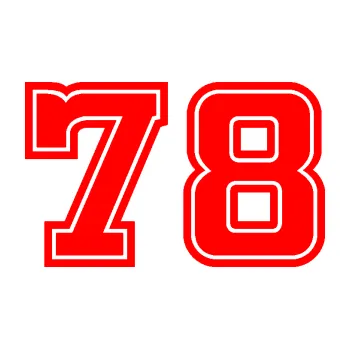 Polep vozidla Startovní číslo 78 typ 5 (74 - Fluorescentní červená) SAMOLEPKA NA AUTO, NÁLEPKA, FÓLIE, POLEP, TUNING, VLASTNÍ TEXT, TISK, AUTOSAMOLEPKY.cz, POLEPY, OBRÁZEK, LOGO, 3D STICKERS