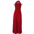 Dámské šaty Eva & Lola Dámské dlouhé plesové šaty s krajkovým živůtkem vínové, 36