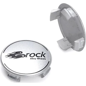Disk Středová krytka alu kola Ø 53,5/56,5 mm BROCK M57, stříbrná lesk s logem