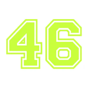 Polep vozidla Startovní číslo 46 typ 4 (27 - limetová) SAMOLEPKA NA AUTO, NÁLEPKA, FÓLIE, POLEP, TUNING, VLASTNÍ TEXT, TISK, AUTOSAMOLEPKY.cz, POLEPY, OBRÁZEK, LOGO, 3D STICKERS