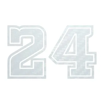 Polep vozidla Startovní číslo 24 typ 5 (51 - 3D karbon bílý) SAMOLEPKA NA AUTO, NÁLEPKA, FÓLIE, POLEP, TUNING, VLASTNÍ TEXT, TISK, AUTOSAMOLEPKY.cz, POLEPY, OBRÁZEK, LOGO, 3D STICKERS