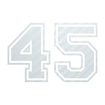 Polep vozidla SAMOLEPKA Startovní číslo 45 typ 4 (51 - 3D karbon bílý) NA AUTO, NÁLEPKA, FÓLIE, POLEP, TUNING, VLASTNÍ TEXT, TISK, AUTOSAMOLEPKY.cz, POLEPY, OBRÁZEK, LOGO, SAMOLEPKY