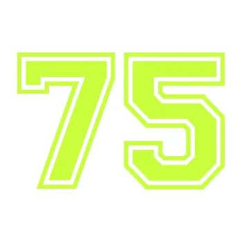 Polep vozidla Startovní číslo 75 typ 4 (27 - limetová) SAMOLEPKA NA AUTO, NÁLEPKA, FÓLIE, POLEP, TUNING, VLASTNÍ TEXT, TISK, AUTOSAMOLEPKY.cz, POLEPY, OBRÁZEK, LOGO, 3D STICKERS