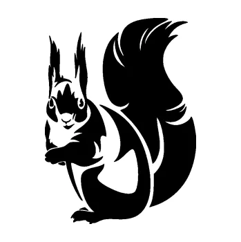 Samolepící dekorace SAMOLEPKA Veverka 002 levá (01 - černá) NA AUTO, NÁLEPKA, FÓLIE, POLEP, TUNING, VLASTNÍ TEXT, TISK, AUTOSAMOLEPKY.cz, POLEPY, OBRÁZEK, LOGO, SAMOLEPKY