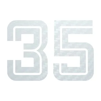 Polep vozidla SAMOLEPKA Startovní číslo 35 typ 7 (51 - 3D karbon bílý) NA AUTO, NÁLEPKA, FÓLIE, POLEP, TUNING, VLASTNÍ TEXT, TISK, AUTOSAMOLEPKY.cz, POLEPY, OBRÁZEK, LOGO, SAMOLEPKY
