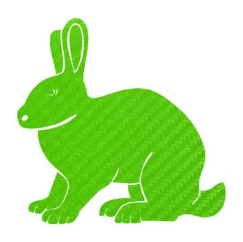 Samolepící dekorace SAMOLEPKA Zajíc 001 levá (58 - 3D karbon zelený kawasaki) NA AUTO, NÁLEPKA, FÓLIE, POLEP, TUNING, VLASTNÍ TEXT, TISK, AUTOSAMOLEPKY.cz, POLEPY, OBRÁZEK, LOGO, SAMOLEPKY