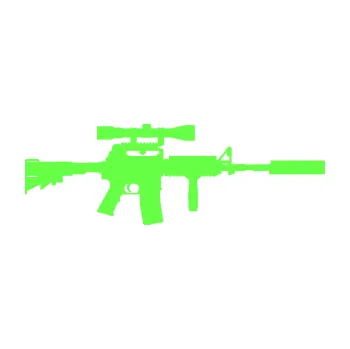 Polep vozidla SAMOLEPKA NA AUTO Samopal 006 pravá (71 - Fluorescentní zelená) NÁLEPKA, FÓLIE, POLEP, TUNING, VLASTNÍ TEXT, TISK, AUTOSAMOLEPKY.cz, POLEPY, OBRÁZEK, LOGO, SAMOLEPKY