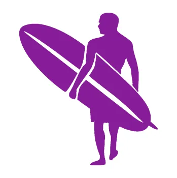 Polep vozidla SAMOLEPKA Surfař 004 levá (14 - fialová) NA AUTO, NÁLEPKA, FÓLIE, POLEP, TUNING, VLASTNÍ TEXT, TISK, AUTOSAMOLEPKY.cz, POLEPY, OBRÁZEK, LOGO, SAMOLEPKY