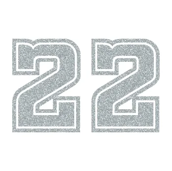 Polep vozidla Startovní číslo 22 typ 5 (91 - Ultra Metalic stříbrná metalíza) SAMOLEPKA NA AUTO, NÁLEPKA, FÓLIE, POLEP, TUNING, VLASTNÍ TEXT, TISK, AUTOSAMOLEPKY.cz, POLEPY, OBRÁZEK, LOGO, 3D STICKERS