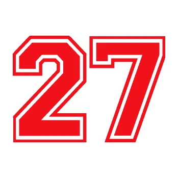 Polep vozidla SAMOLEPKA Startovní číslo 27 typ 4 (10 - červená) NA AUTO, NÁLEPKA, FÓLIE, POLEP, TUNING, VLASTNÍ TEXT, TISK, AUTOSAMOLEPKY.cz, POLEPY, OBRÁZEK, LOGO, SAMOLEPKY