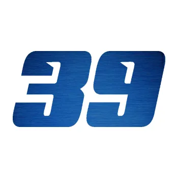 Polep vozidla Startovní číslo 39 typ 6 (65 - škrábaný kov modrý) SAMOLEPKA NA AUTO, NÁLEPKA, FÓLIE, POLEP, TUNING, VLASTNÍ TEXT, TISK, AUTOSAMOLEPKY.cz, POLEPY, OBRÁZEK, LOGO, 3D STICKERS