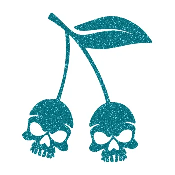 Samolepicí dekorace na vozidlo Třešně 002 pravá lebky (92 - Ultra Metalic tyrkysová) SAMOLEPKA NA AUTO, NÁLEPKA, FÓLIE, POLEP, TUNING, VLASTNÍ TEXT, TISK, AUTOSAMOLEPKY.cz, POLEPY, OBRÁZEK, LOGO, 3D STICKERS