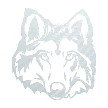 Polep vozidla SAMOLEPKA Vlk 008 pravá hlava (51 - 3D karbon bílý) NA AUTO, NÁLEPKA, FÓLIE, POLEP, TUNING, VLASTNÍ TEXT, TISK, AUTOSAMOLEPKY.cz, POLEPY, OBRÁZEK, LOGO, SAMOLEPKY