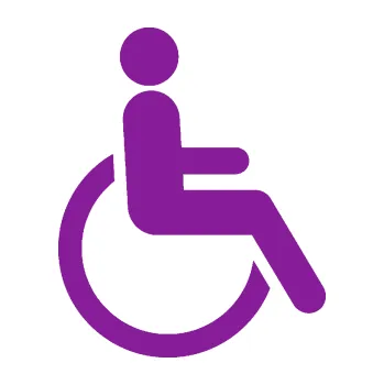 samolepka Vozíčkář 002 invalida - pravá (14 - fialová) SAMOLEPKA NA AUTO, NÁLEPKA, FÓLIE, POLEP, TUNING, VLASTNÍ TEXT, TISK, AUTOSAMOLEPKY.cz, POLEPY, OBRÁZEK, LOGO, 3D STICKERS