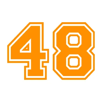 Polep vozidla Startovní číslo 48 typ 4 (06 - oranžová) SAMOLEPKA NA AUTO, NÁLEPKA, FÓLIE, POLEP, TUNING, VLASTNÍ TEXT, TISK, AUTOSAMOLEPKY.cz, POLEPY, OBRÁZEK, LOGO, 3D STICKERS