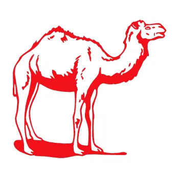 Samolepící dekorace SAMOLEPKA Velbloud 001 pravá (10 - červená) NA AUTO, NÁLEPKA, FÓLIE, POLEP, TUNING, VLASTNÍ TEXT, TISK, AUTOSAMOLEPKY.cz, POLEPY, OBRÁZEK, LOGO, SAMOLEPKY