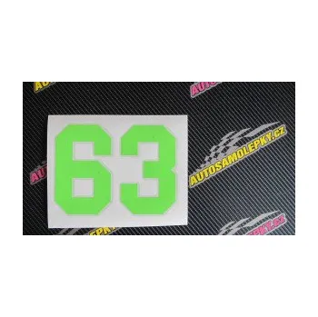 Polep vozidla SAMOLEPKA Startovní číslo 63 (10 - červená) NA AUTO, NÁLEPKA, FÓLIE, POLEP, TUNING, VLASTNÍ TEXT, TISK, AUTOSAMOLEPKY.cz, POLEPY, OBRÁZEK, LOGO, SAMOLEPKY