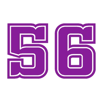 Polep vozidla SAMOLEPKA Startovní číslo 56 typ 5 (14 - fialová) NA AUTO, NÁLEPKA, FÓLIE, POLEP, TUNING, VLASTNÍ TEXT, TISK, AUTOSAMOLEPKY.cz, POLEPY, OBRÁZEK, LOGO, SAMOLEPKY