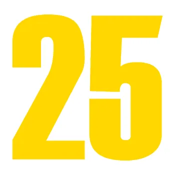 Samolepicí dekorace na vozidlo Startovní číslo 25 typ 2 (13 - jasně žlutá) SAMOLEPKA NA AUTO, NÁLEPKA, FÓLIE, POLEP, TUNING, VLASTNÍ TEXT, TISK, AUTOSAMOLEPKY.cz, POLEPY, OBRÁZEK, LOGO, 3D STICKERS