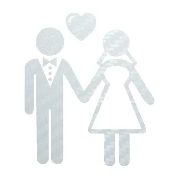 Samolepící dekorace SAMOLEPKA Svatba 001 levá (51 - 3D karbon bílý) NA AUTO, NÁLEPKA, FÓLIE, POLEP, TUNING, VLASTNÍ TEXT, TISK, AUTOSAMOLEPKY.cz, POLEPY, OBRÁZEK, LOGO, SAMOLEPKY