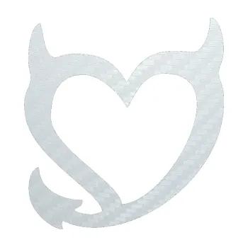 Samolepící dekorace SAMOLEPKA Srdíčko čertovo levá (51 - 3D karbon bílý) NA AUTO, NÁLEPKA, FÓLIE, POLEP, TUNING, VLASTNÍ TEXT, TISK, AUTOSAMOLEPKY.cz, POLEPY, OBRÁZEK, LOGO, SAMOLEPKY