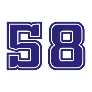 Polep vozidla Startovní číslo 58 typ 5 (22 - střední modrá) SAMOLEPKA NA AUTO, NÁLEPKA, FÓLIE, POLEP, TUNING, VLASTNÍ TEXT, TISK, AUTOSAMOLEPKY.cz, POLEPY, OBRÁZEK, LOGO, 3D STICKERS