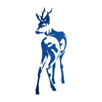 Samolepící dekorace SAMOLEPKA Srnec 002 levá (65 - škrábaný kov modrý) NA AUTO, NÁLEPKA, FÓLIE, POLEP, TUNING, VLASTNÍ TEXT, TISK, AUTOSAMOLEPKY.cz, POLEPY, OBRÁZEK, LOGO, SAMOLEPKY