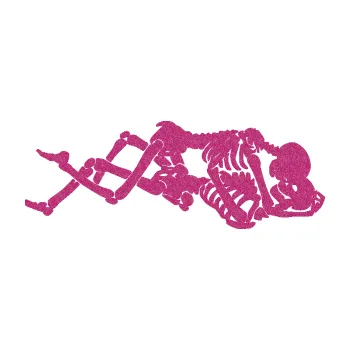 Samolepicí dekorace na vozidlo Zamilované kostry 001 pravá láska až za hrob (90 - Ultra Metalic růžová) SAMOLEPKA NA AUTO, NÁLEPKA, FÓLIE, POLEP, TUNING, VLASTNÍ TEXT, TISK, AUTOSAMOLEPKY.cz, POLEPY, OBRÁZEK, LOGO, 3D STICKERS