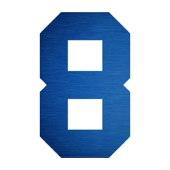 Polep vozidla Startovní číslo 8 (65 - škrábaný kov modrý) SAMOLEPKA NA AUTO, NÁLEPKA, FÓLIE, POLEP, TUNING, VLASTNÍ TEXT, TISK, AUTOSAMOLEPKY.cz, POLEPY, OBRÁZEK, LOGO, 3D STICKERS