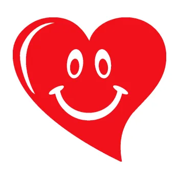 Samolepící dekorace SAMOLEPKA Srdíčko 014 levá s úsměvem (10 - červená) NA AUTO, NÁLEPKA, FÓLIE, POLEP, TUNING, VLASTNÍ TEXT, TISK, AUTOSAMOLEPKY.cz, POLEPY, OBRÁZEK, LOGO, SAMOLEPKY